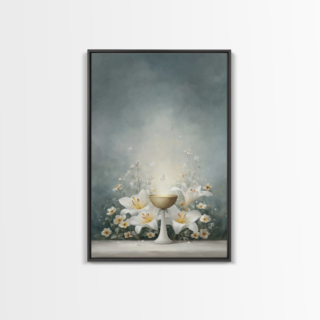 Chalice Of Light – Framed Canvas Print – Christian Wall Art – Christian Art Canvas – Jesus Painting – Christian Christmas Art – Christian D