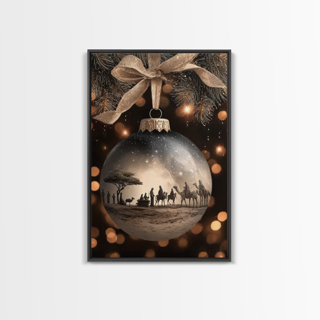 Bethlehem Night Star – Framed Canvas Print – Christian Wall Art – Christmas Canvas Wall Art – Jesus Christmas Art – Christian Art Gift – Mo