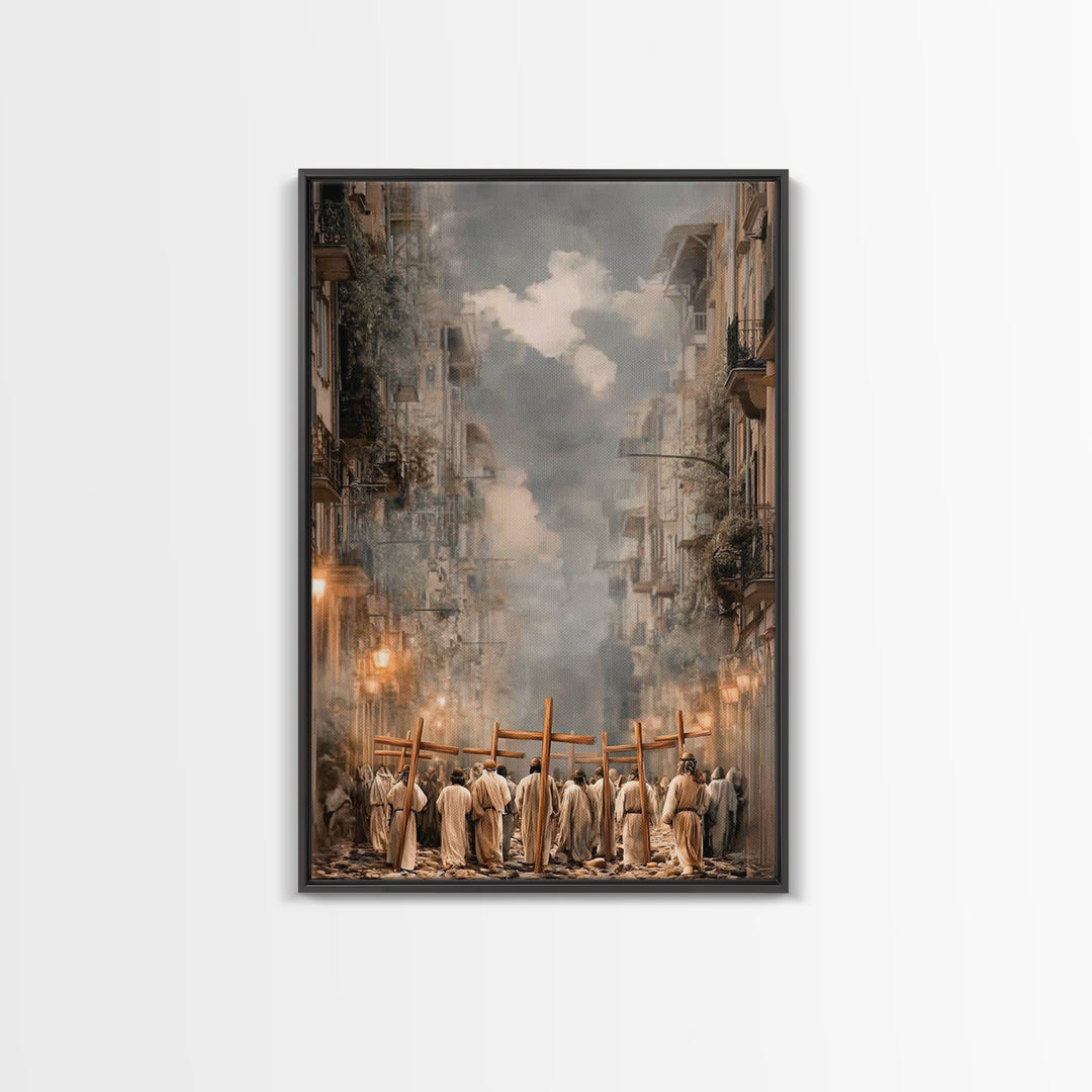 Crosses Of Hope – Framed Canvas Print – Christian Wall Art – Christian Art Canvas – Christian Painting – Large Christian Art – Christian De