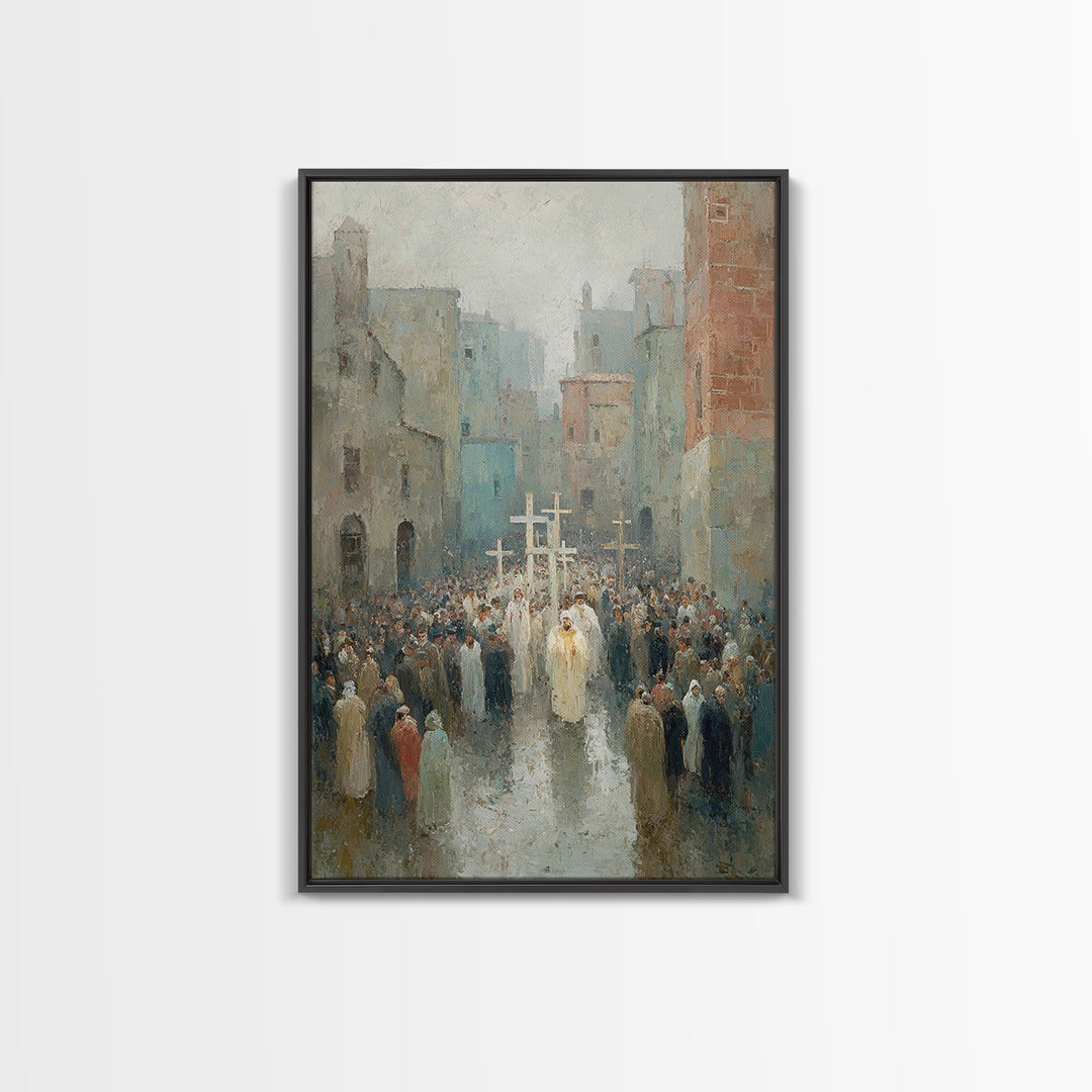 Procession Of Faith – Framed Canvas Print – Christian Art Canvas – Christian Wall Art – Vintage Christian Art – Christian Painting – Christ