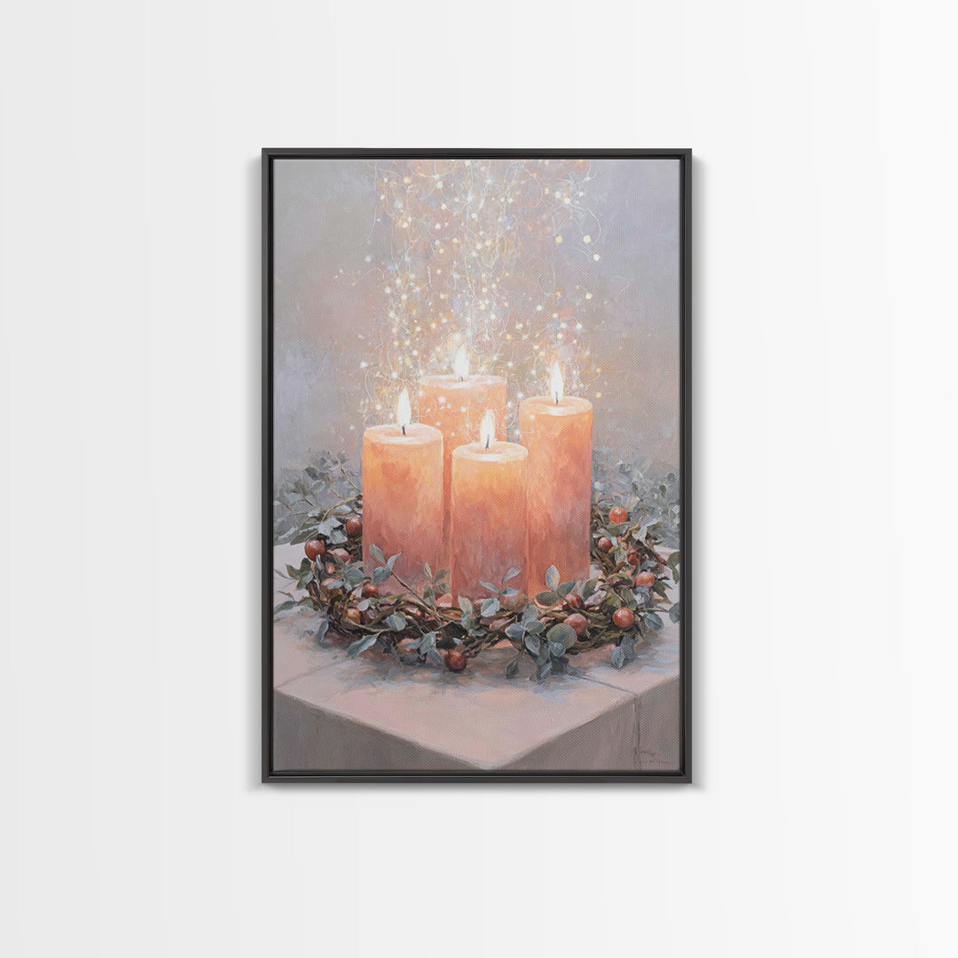 Graceful Advent Flame - Framed Canvas Print - Christian Decor - Christian Art Canvas - Christmas Art - Christian Wall Art - Christian Chris
