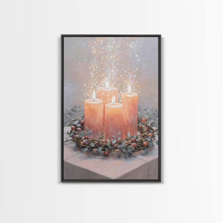 Graceful Advent Flame - Framed Canvas Print - Christian Decor - Christian Art Canvas - Christmas Art - Christian Wall Art - Christian Chris