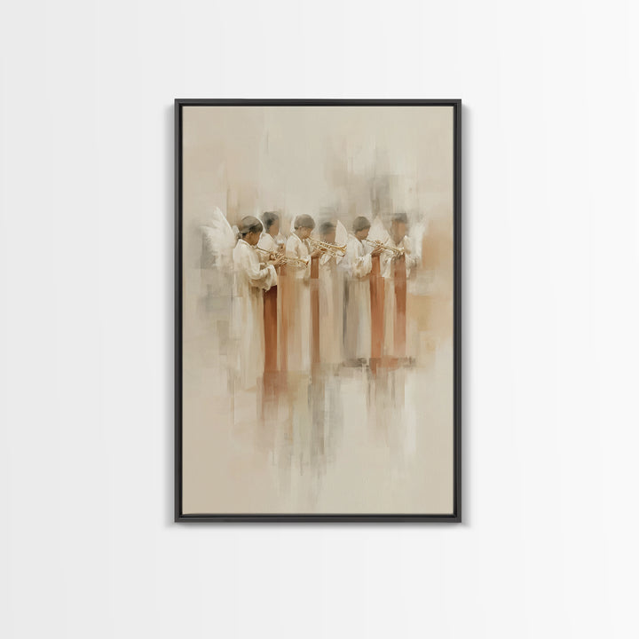 Celestial Heralds – Framed Canvas Print – Christian Art Canvas – Angel Art – Christian Wall Art – Modern Christian Art – Christian Gift Ide