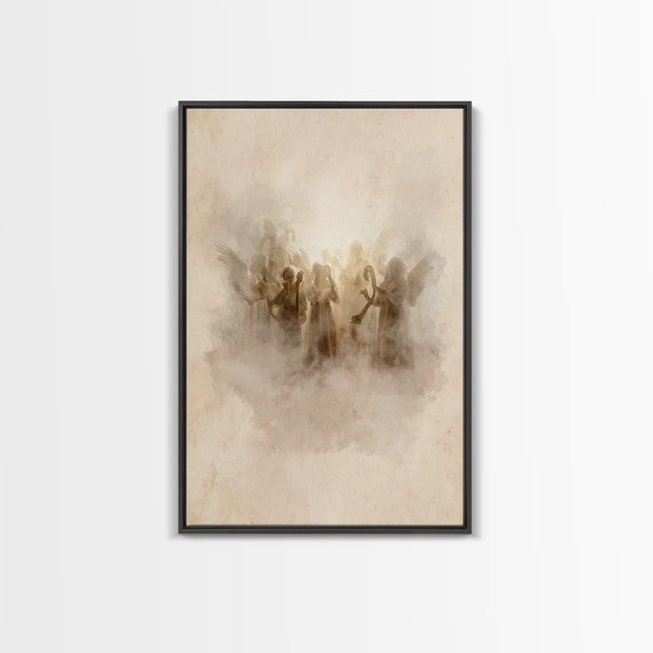 Heavenly Chorus – Framed Canvas Print – Christian Wall Art – Jesus Painting – Christian Art Canvas – Christian Decor – Christian Gift