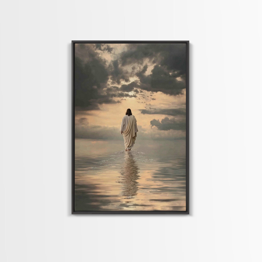 Eternal Walk, Framed Canvas Print, Christian Art Canvas, Christian Wall Art, Jesus Painting, Christian Decor, Christian Gift