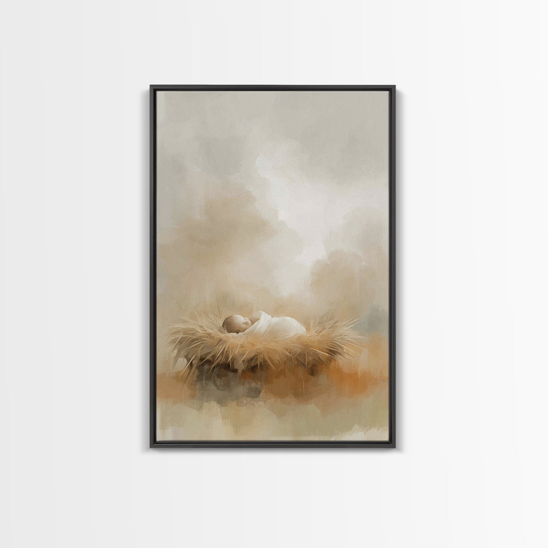 Humble Beginnings – Framed Canvas Print – Christian Christmas Art – Christian Art Canvas – Christian Wall Art – Christian Gift – Christian