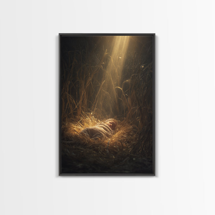 Divine Arrival, Framed Canvas Print, Christian Art Canvas, Christian Christmas Art, Christian Wall Art, Christian Gift, Christian Decor
