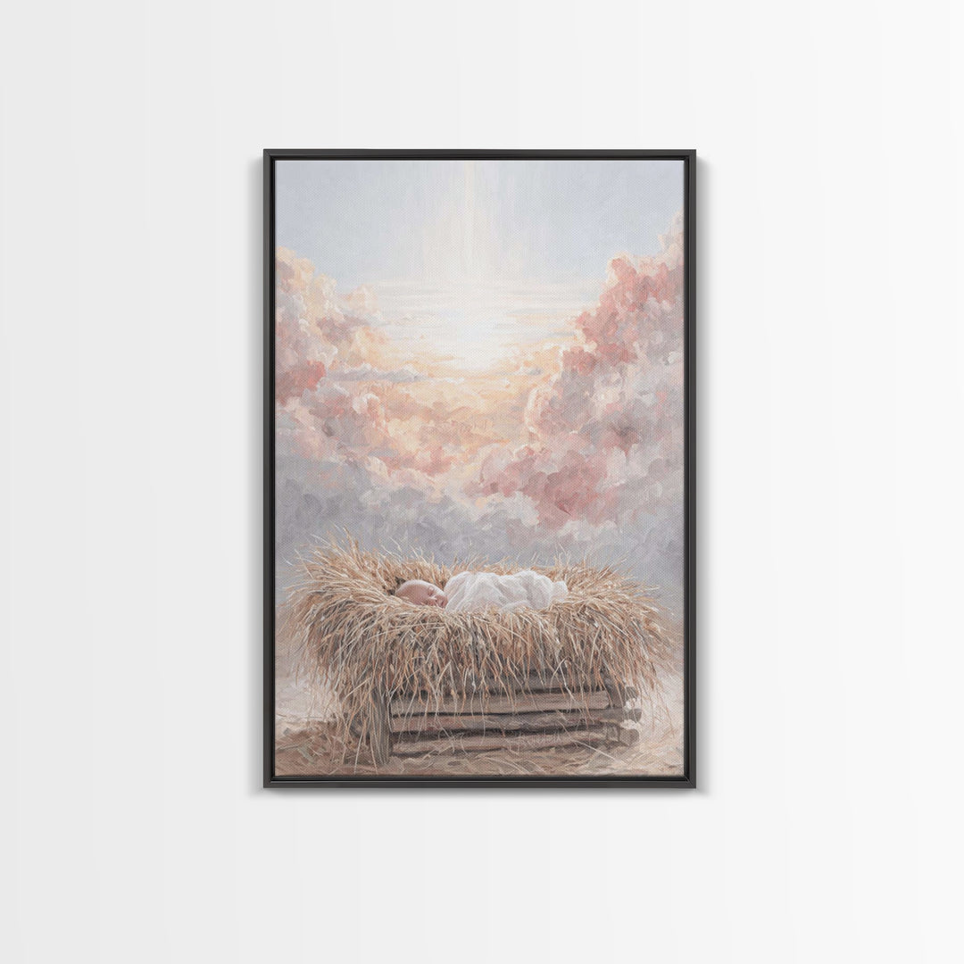 Heavenly Dawn – Framed Canvas Print – Christian Art Canvas – Christian Christmas Art – Christian Wall Art – Christian Decor – Christian Gif