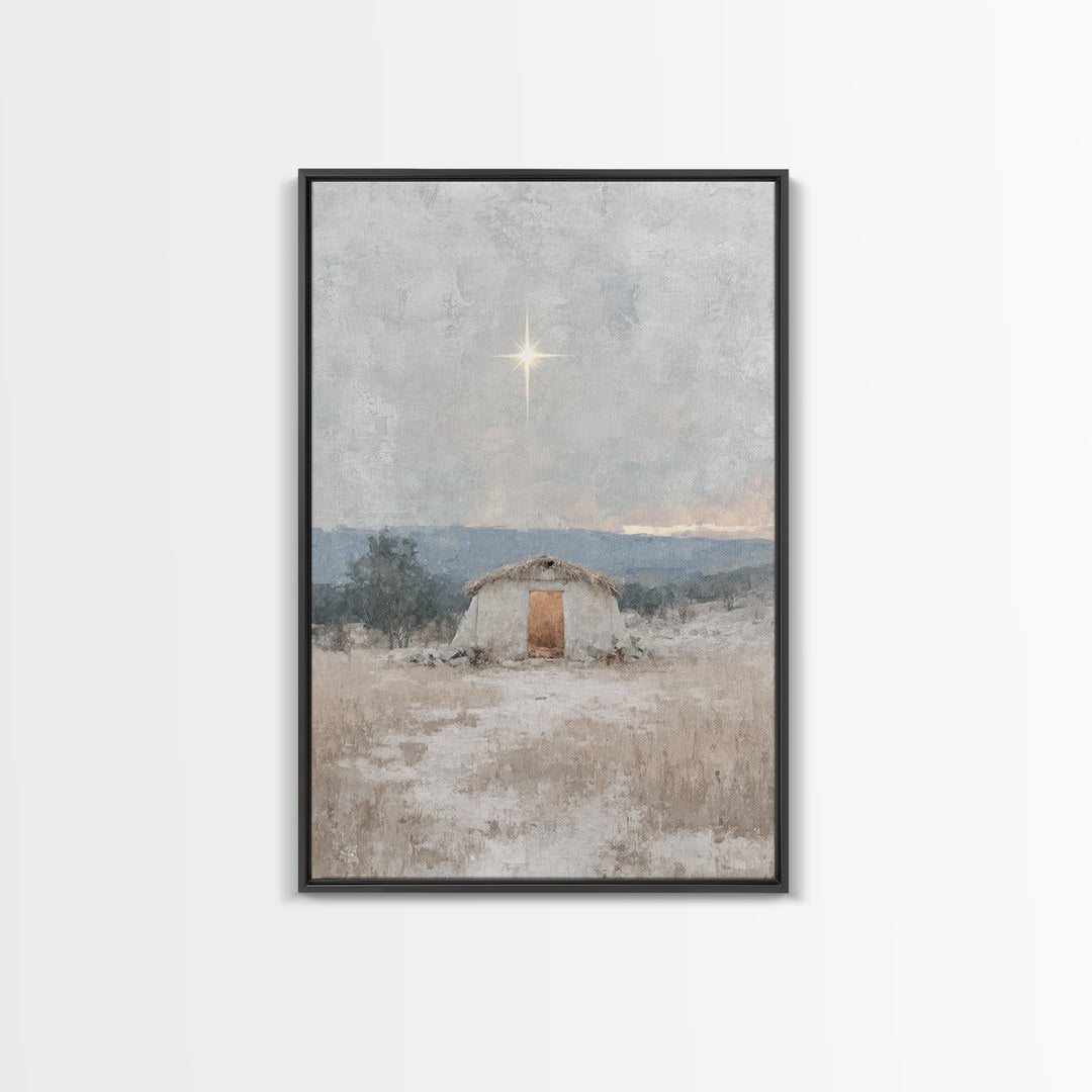 Star of Hope, Framed Canvas Print, Christian Christmas Art, Christian Art Canvas, Christian Wall Art, Christian Gift, Christian Decor