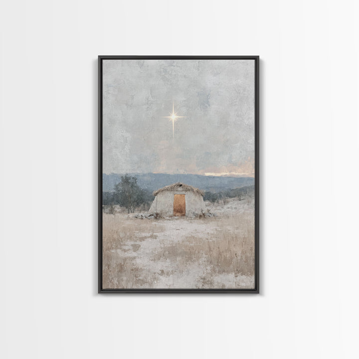 Star of Hope, Framed Canvas Print, Christian Christmas Art, Christian Art Canvas, Christian Wall Art, Christian Gift, Christian Decor