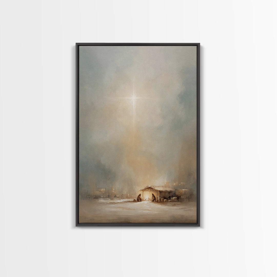 Sacred Star – Framed Canvas Print – Christian Art Canvas – Christian Christmas Art – Christian Wall Art – Christian Gift – Christian Decor