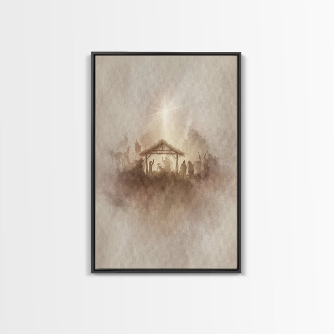 Guiding Star – Framed Canvas Print – Christian Wall Art – Christian Art Canvas – Christian Christmas Art – Jesus Painting – Christmas Wall