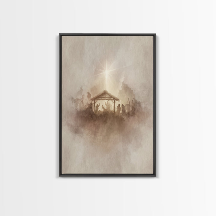 Guiding Star – Framed Canvas Print – Christian Wall Art – Christian Art Canvas – Christian Christmas Art – Jesus Painting – Christmas Wall