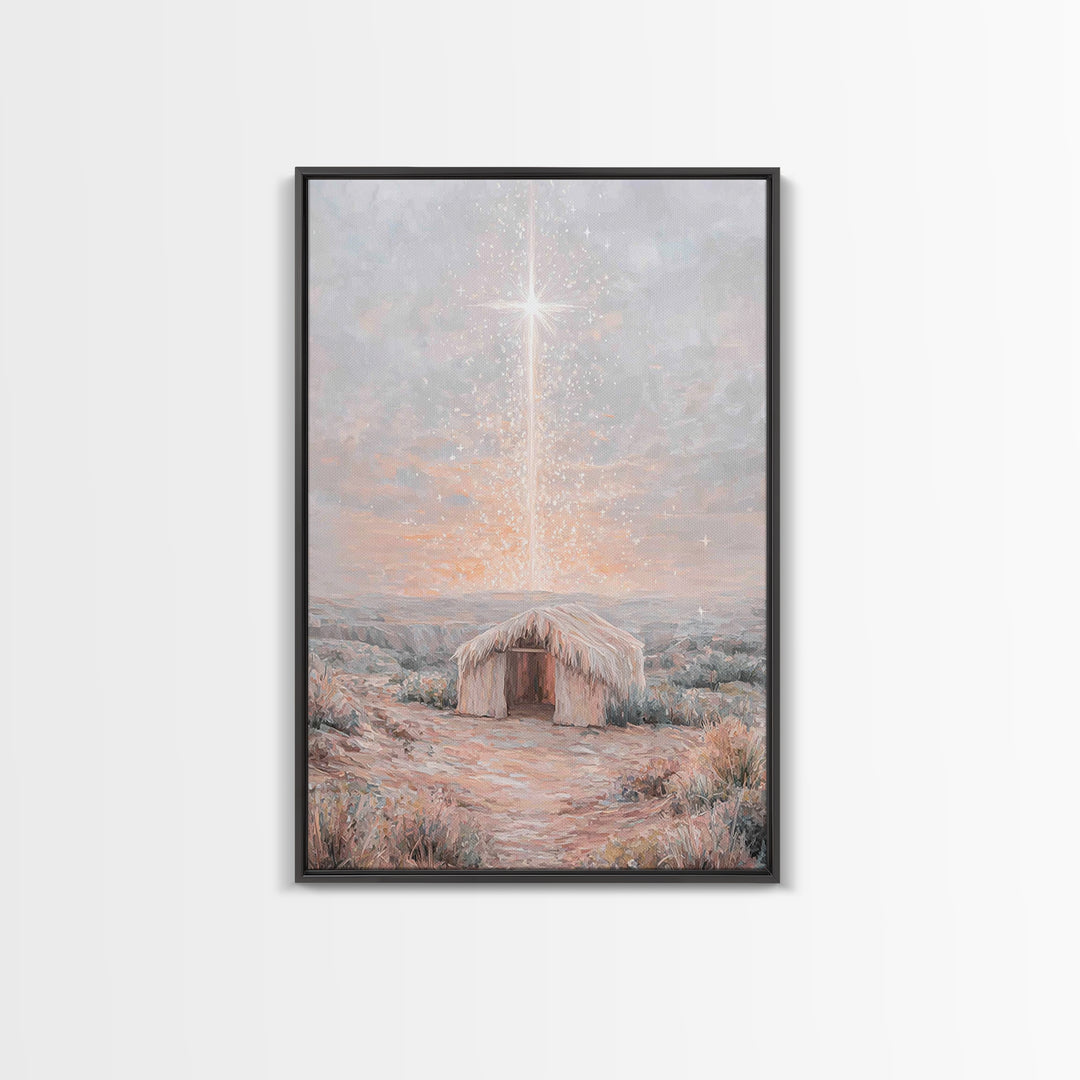 Dawn Of Hope, Framed Canvas Print, Christian Wall Art, Christmas Canvas Wall Art, Unique Christian Art, Jesus Painting, Christian Gift Idea