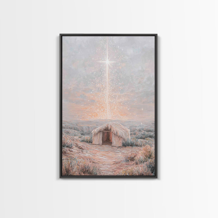 Dawn Of Hope, Framed Canvas Print, Christian Wall Art, Christmas Canvas Wall Art, Unique Christian Art, Jesus Painting, Christian Gift Idea
