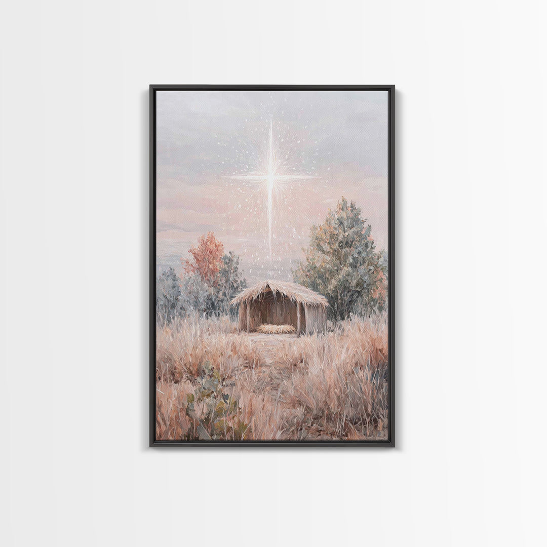 Promise Meadow, Framed Canvas Print, Christian Christmas Art, Christian Art Canvas, Christian Wall Art, Christian Decor, Jesus Painting