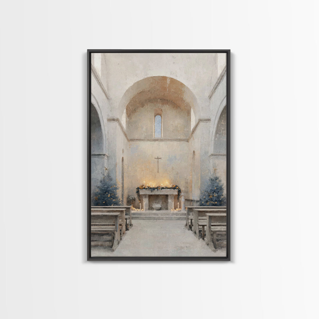 Evening Advent Light - Framed Canvas Print - Christian Wall Art - Christian Christmas Art - Christian Decor - Christian Art Canvas - Christ