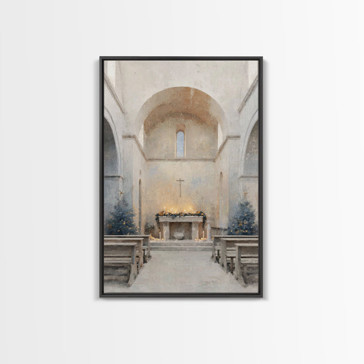 Evening Advent Light - Framed Canvas Print - Christian Wall Art - Christian Christmas Art - Christian Decor - Christian Art Canvas - Christ