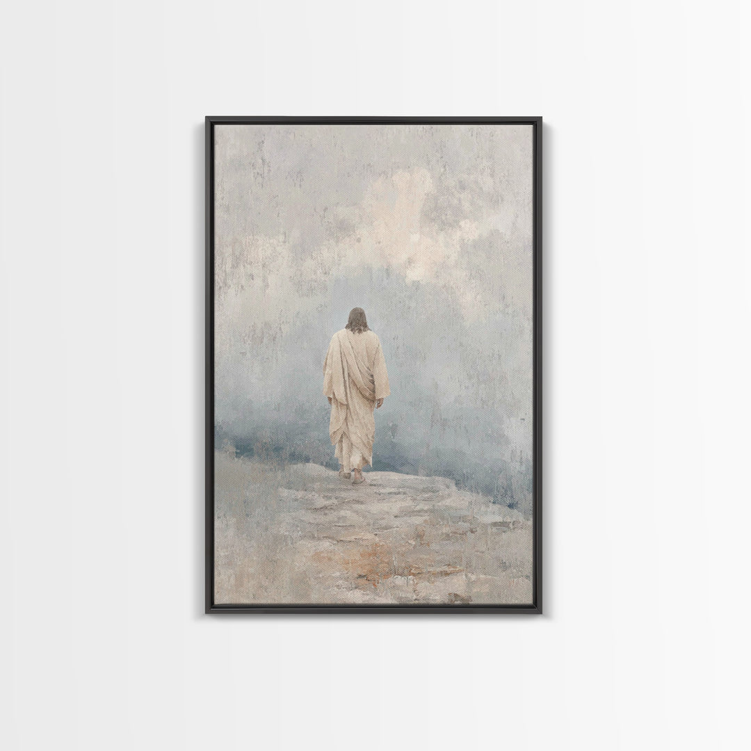 Path Of Mercy, Framed Canvas Print, Jesus Art Print, Christian Wall Art, Christian Paintings, Modern Christian Art, Christian Art Canvas
