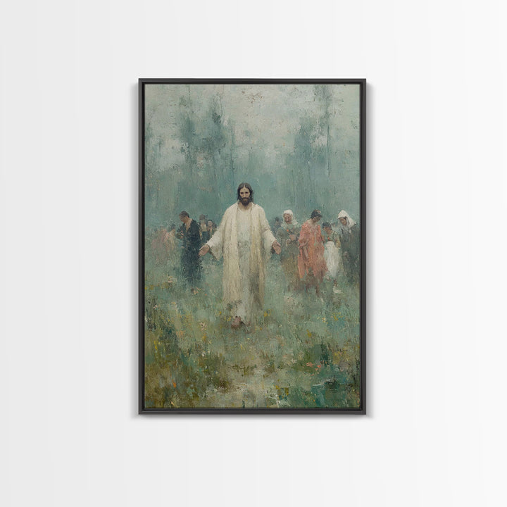 Among The People | Framed Canvas Print | Jesus Art Canvas | Christian Art | Christian Painting | Christian Gift Ideas | Christian Wall Art