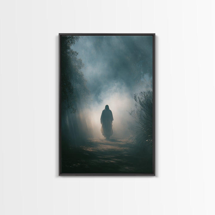 Walk In Light - Framed Canvas Print - Jesus Art Canvas - Christian Wall Art - Abstract Christian Art - Large Christian Painting