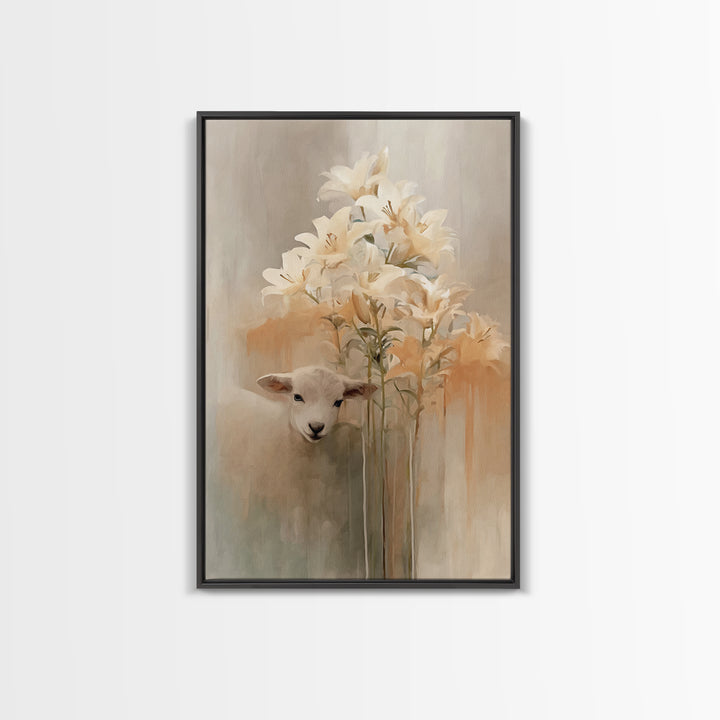 Gentle Bloom – Framed Canvas Print – Christian Wall Art – Christian Art Print – Minimalist Christian Art – Christian Decor – Christian Gift