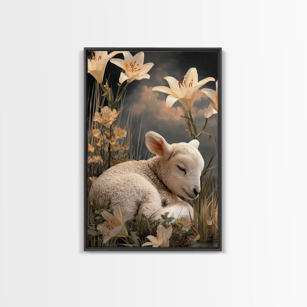 Evening Calm – Framed Canvas Print – Christian Wall Art – Christian Art Work – Christian Art Canvas – Moody Christian Art – Christian Gift