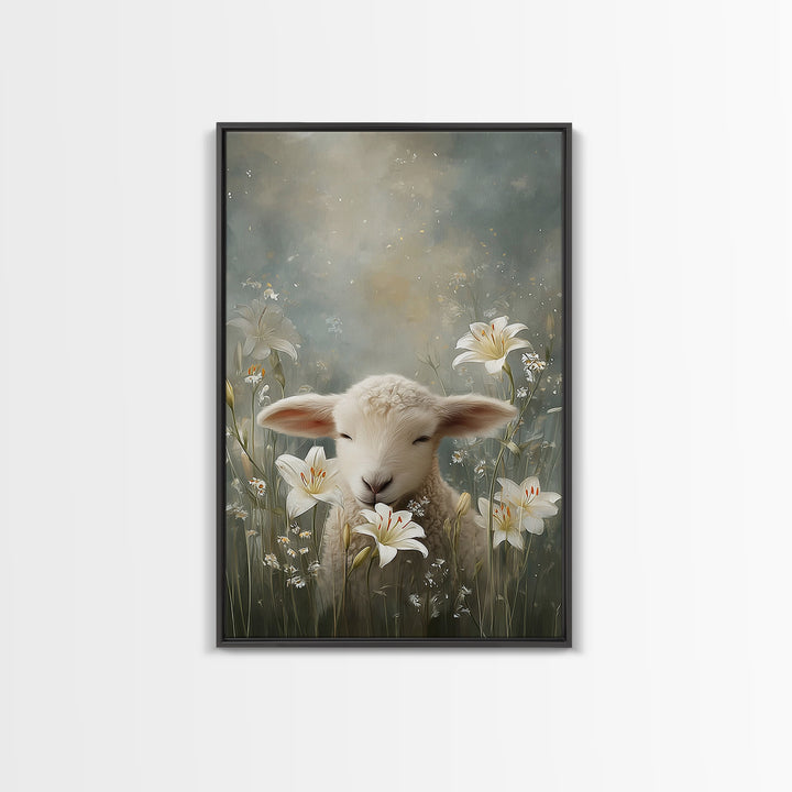 Meadow Serenity – Framed Canvas Print – Christian Wall Art – Christian Art Canvas – Christian Art Print – Christian Gift – Minimalist Chris