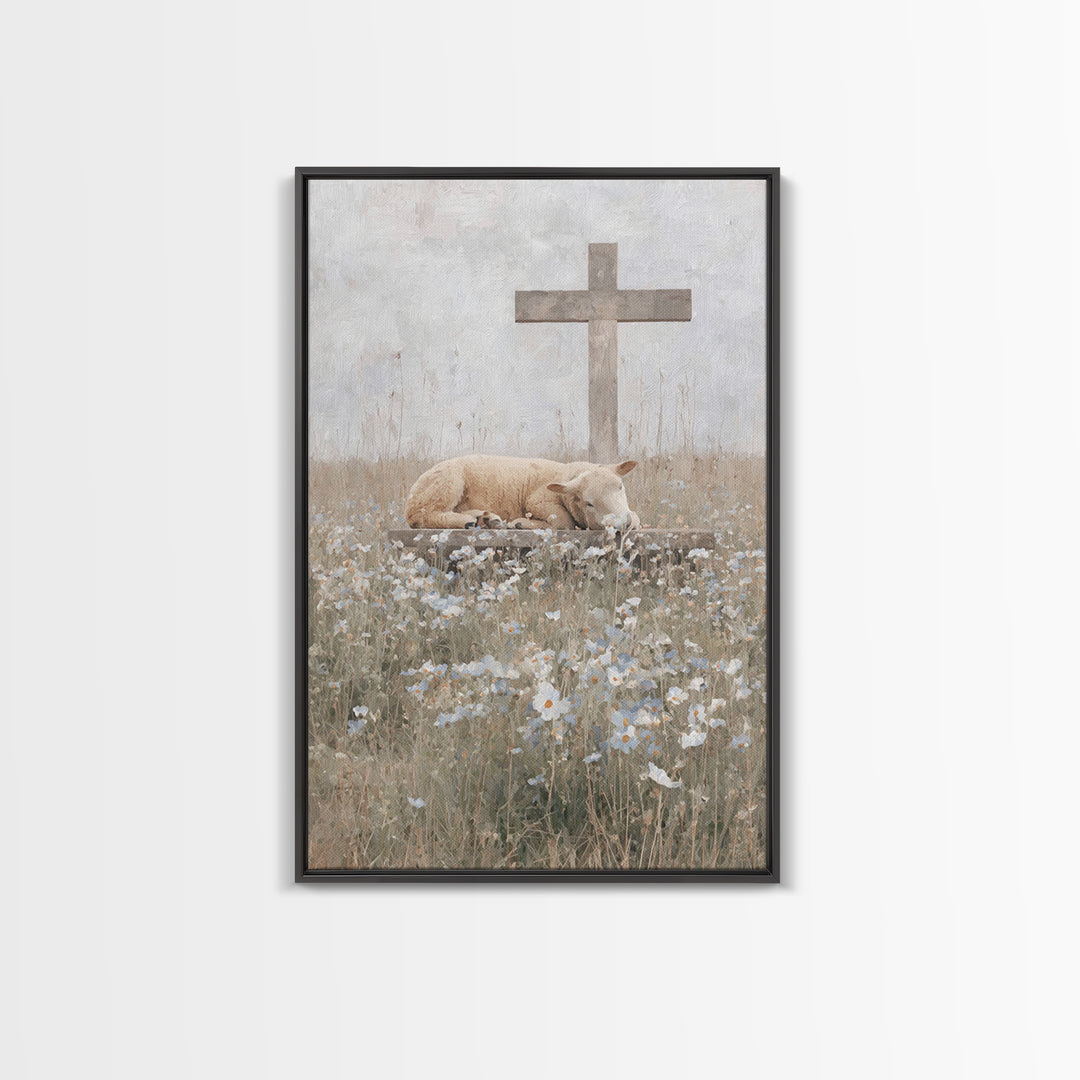 Resting Hope – Framed Canvas Print – Christian Wall Art – Christian Art Canvas – Subtle Christian Art – Christian Art Gift – Christian Deco