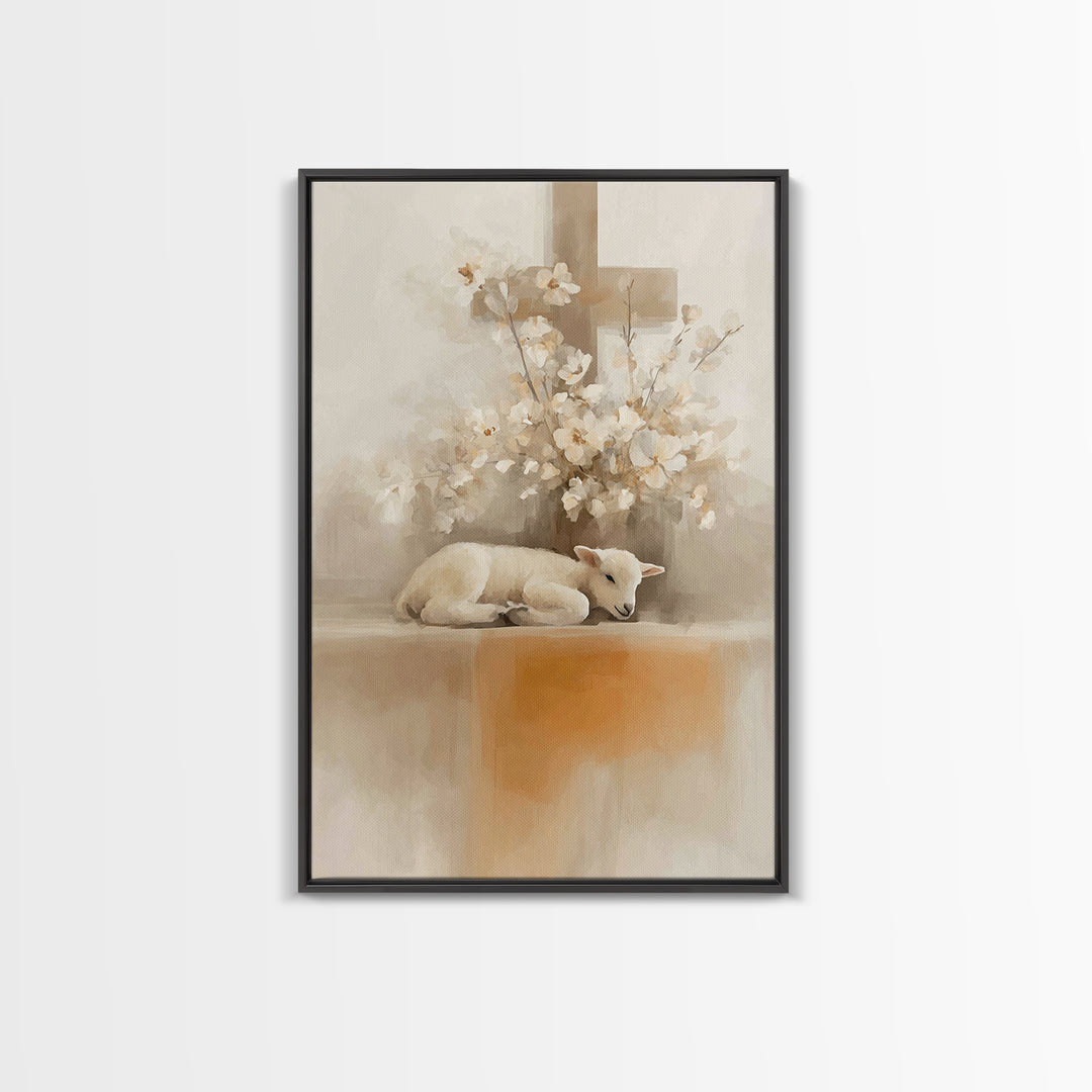 Cross Of Peace – Framed Canvas Print – Christian Wall Art – Minimalist Christian Art – Christian Art Canvas – Christian Art Print – Christi