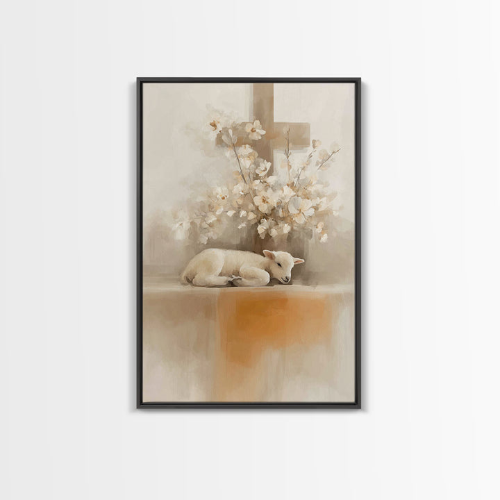 Cross Of Peace – Framed Canvas Print – Christian Wall Art – Minimalist Christian Art – Christian Art Canvas – Christian Art Print – Christi