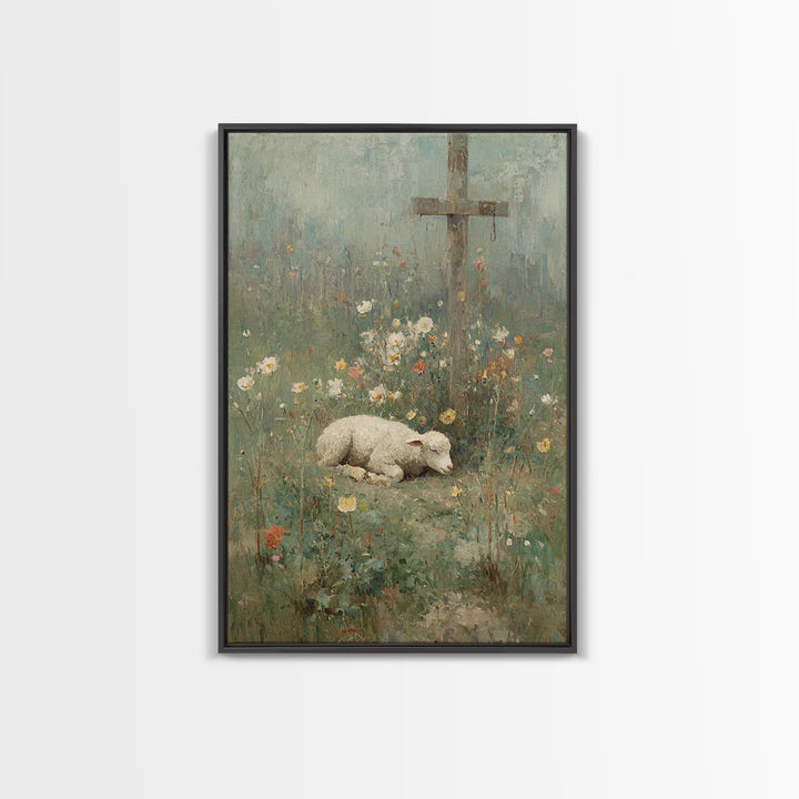 Sacred Meadow – Framed Canvas Print – Christian Wall Art – Vintage Christian Art – Christian Art Canvas – Christian Painting – Christian Gi