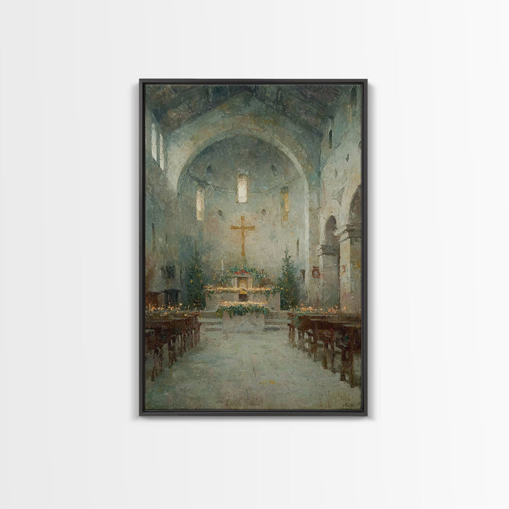 Holy Ember Light – Framed Canvas Print – Christian Art Canvas – Christmas Art – Christian Wall Art – Moody Christmas Art – Christian Decora