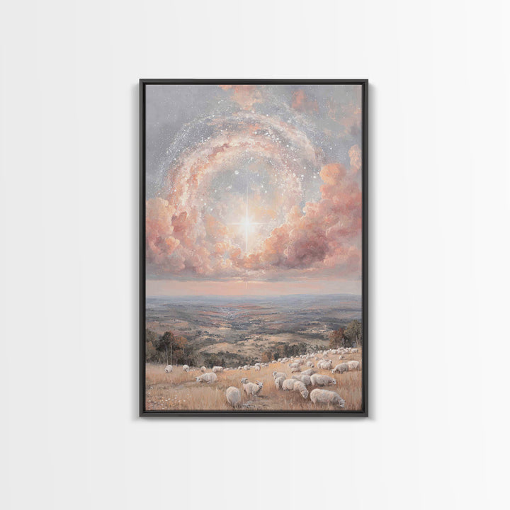 Glory In The Heights | Framed Canvas Print | Christian Wall Art | Christian Art Canvas | Christmas Art | Unique Christian Art
