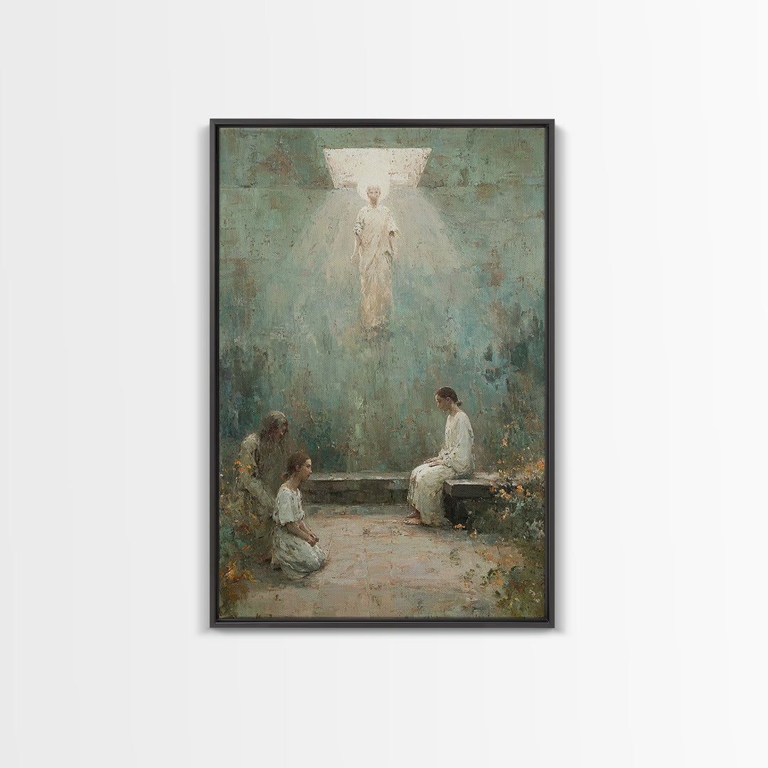 Heavenly Visitation – Framed Canvas Print – Christian Art Canvas – Christian Wall Art – Modern Christian Art – Christian Painting – Christi