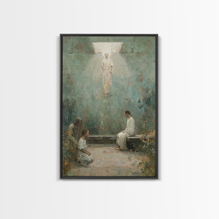 Heavenly Visitation – Framed Canvas Print – Christian Art Canvas – Christian Wall Art – Modern Christian Art – Christian Painting – Christi