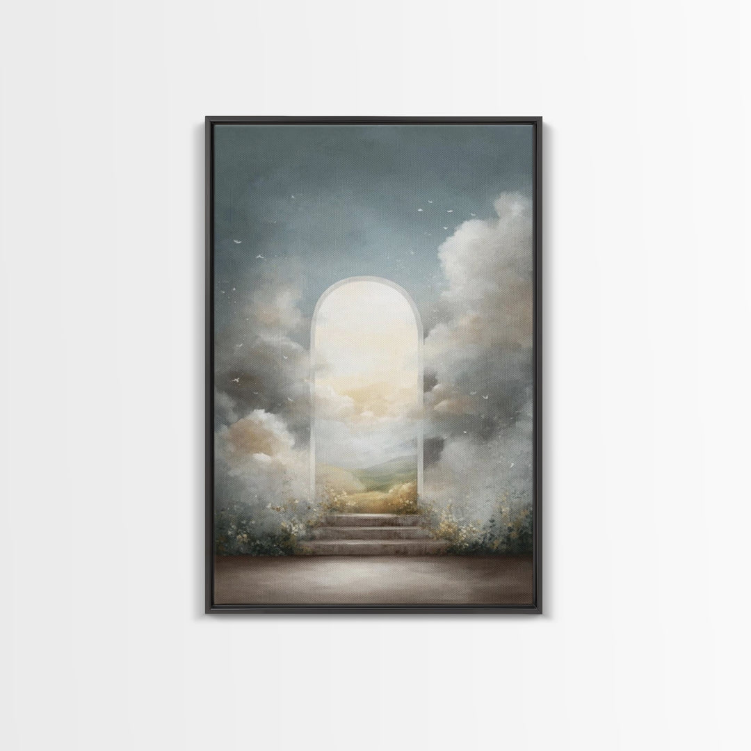 Blessed Meadow – Framed Canvas Print – Christian Wall Art – Christian Art Canvas – Pastoral Scenery – Modern Christian Painting – Christian