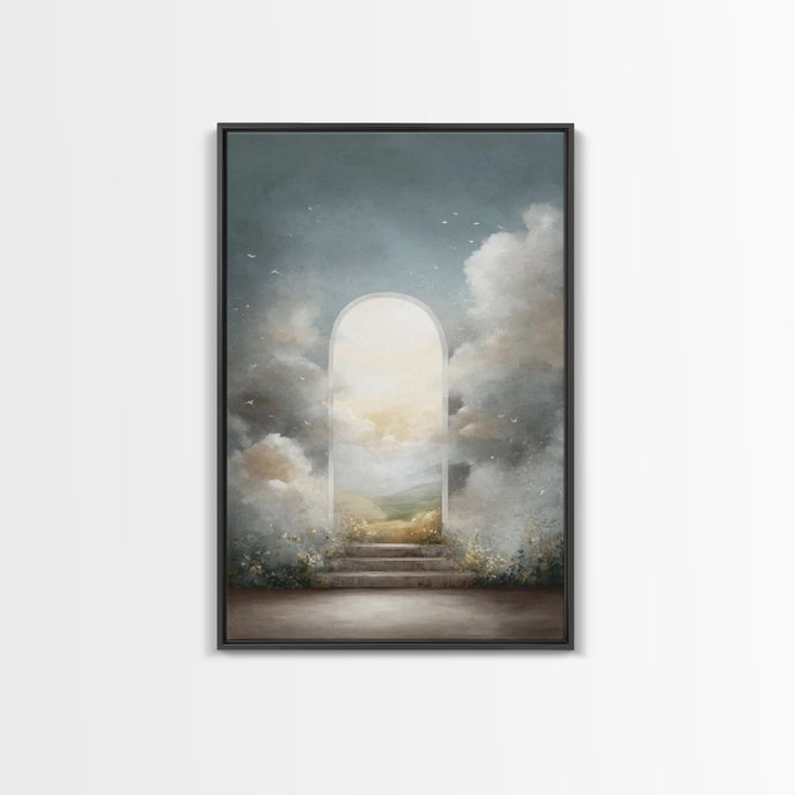 Blessed Meadow – Framed Canvas Print – Christian Wall Art – Christian Art Canvas – Pastoral Scenery – Modern Christian Painting – Christian
