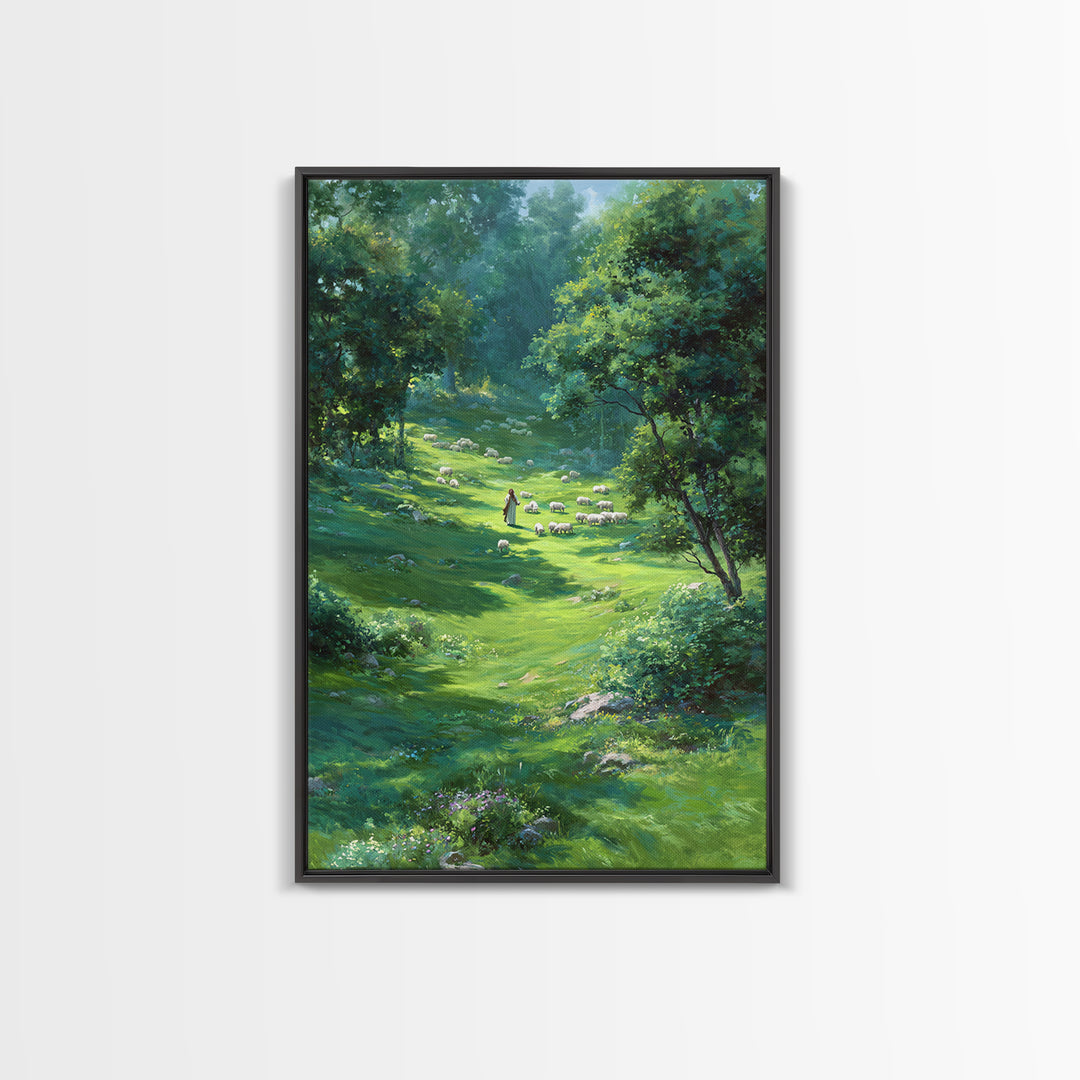 Garden Of Peace – Framed Canvas Print – Christian Art Canvas – Christian Wall Art – Jesus Painting – Spring Christian Art – Christian Decor