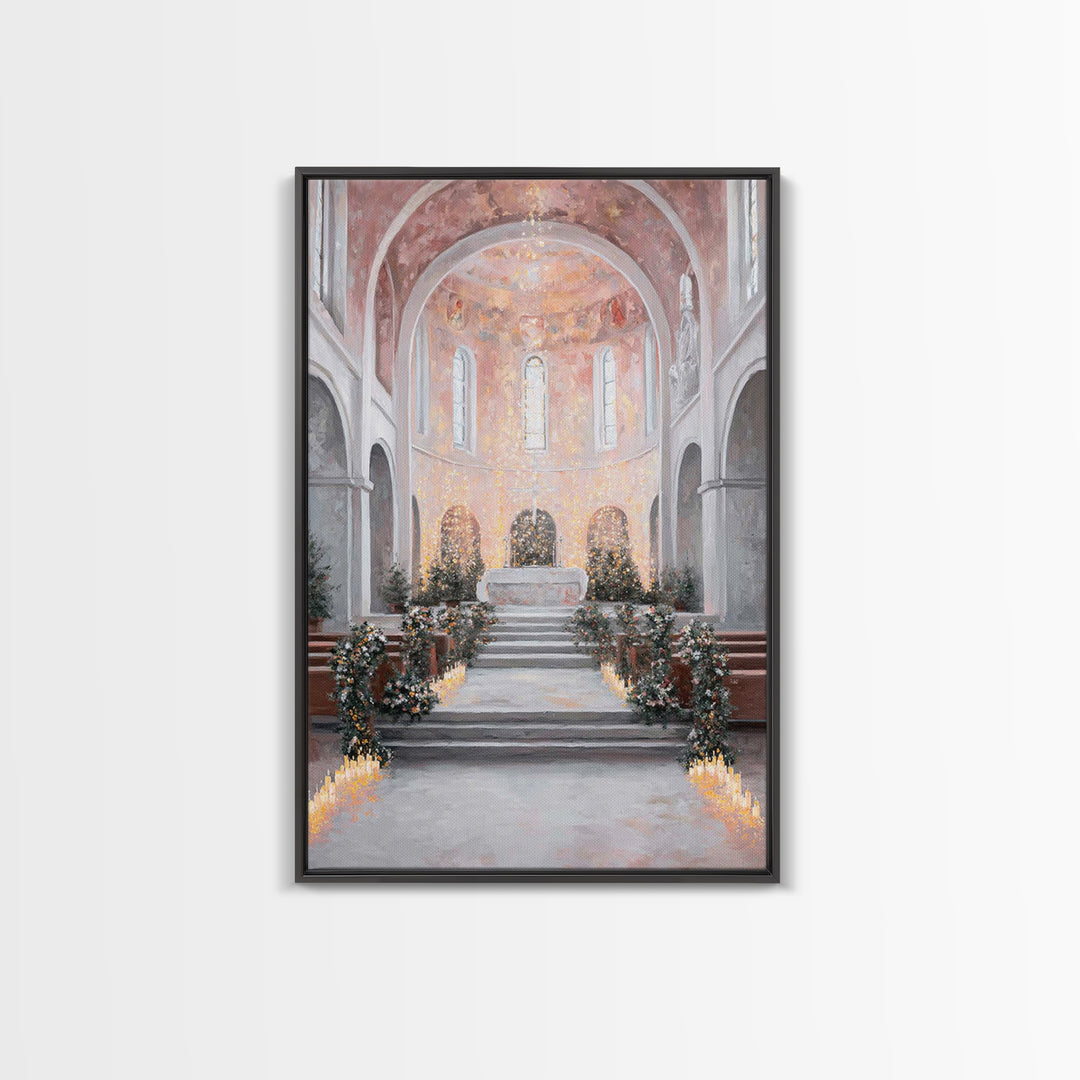 Celestial Chapel – Framed Canvas Print – Christian Christmas Art – Christian Wall Art – Modern Christian Art – Christmas Art – Christian Ar