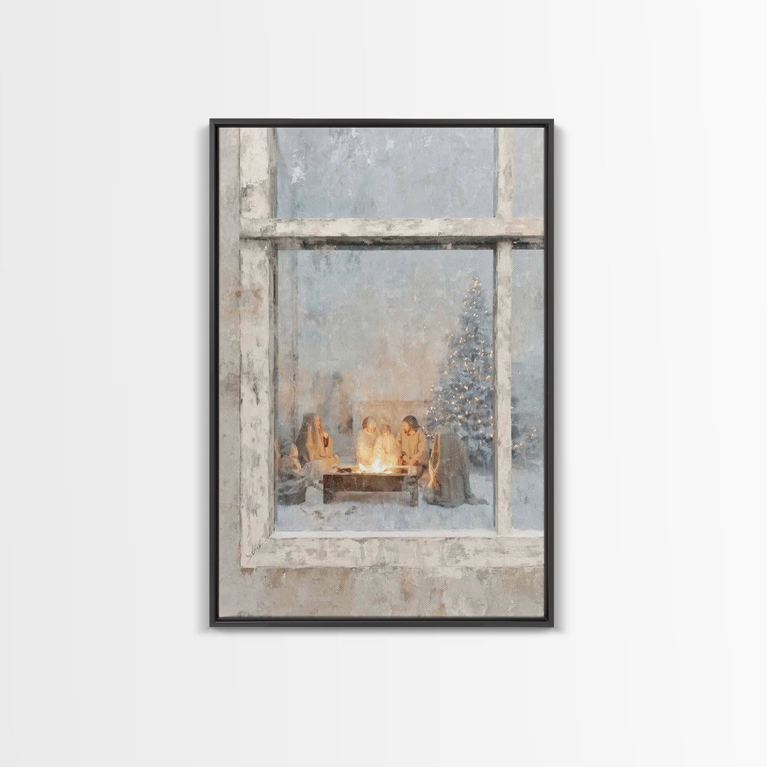 Holy Hearth – Framed Canvas Print – Christian Wall Art – Christian Art Canvas – Jesus Painting – Christmas Art – Christian Christmas Art