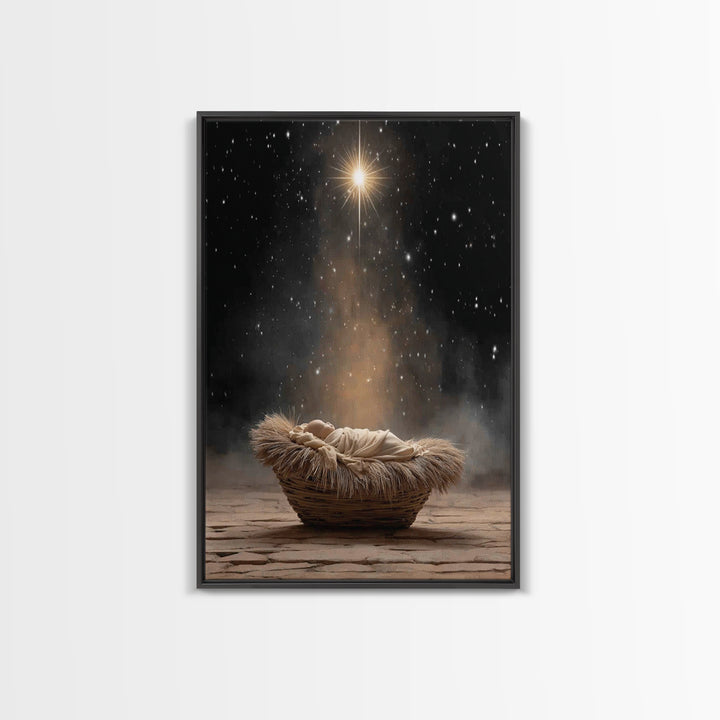Star Of Hope – Framed Canvas Print – Christian Art Canvas – Jesus Painting – Christian Christmas Art – Christmas Wall Art