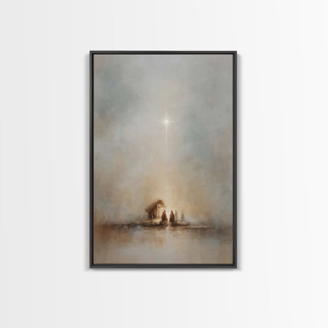 Bethlehem Star – Framed Canvas Print – Christmas Wall Art – Christian Art Canvas – Modern Christian Art – Jesus Christmas Art