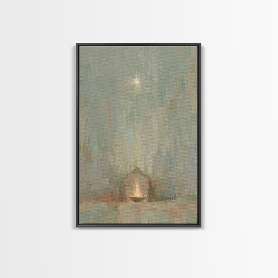 Infant Radiance – Framed Canvas Print – Christian Art Canvas – Christian Wall Art – Christian Christmas Art – Jesus Painting