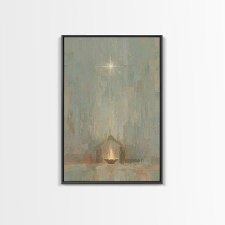 Infant Radiance – Framed Canvas Print – Christian Art Canvas – Christian Wall Art – Christian Christmas Art – Jesus Painting