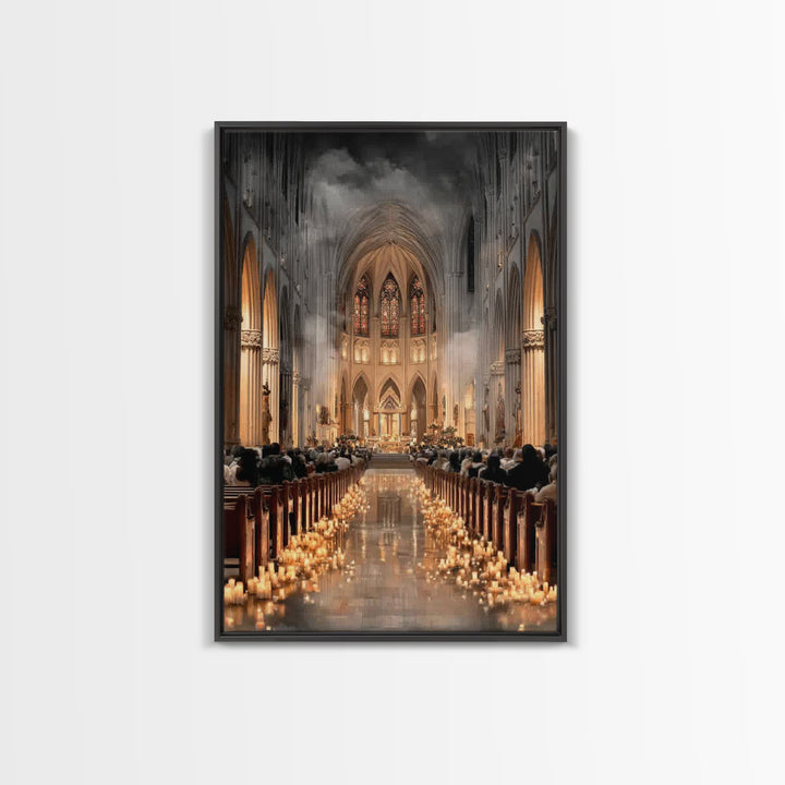 Graceful Gathering – Framed Canvas Print – Christian Wall Art – Subtle Christian Art – Christmas Art – Christian Art Canvas – Christian Chr