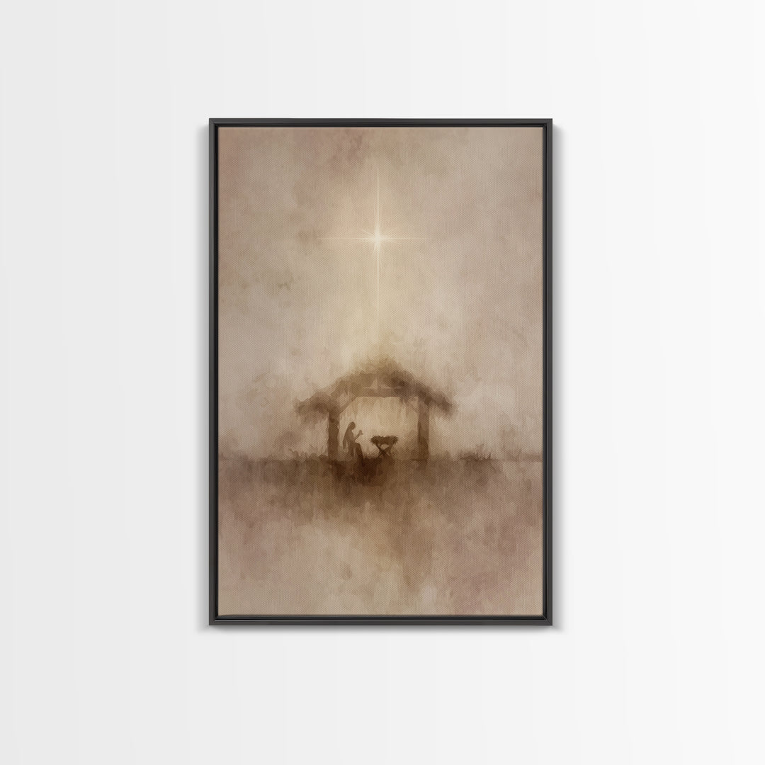 Guiding Star – Framed Canvas Print – Christian Art Canvas – Christmas Wall Art – Christian Christmas Art – Subtle Christian Art