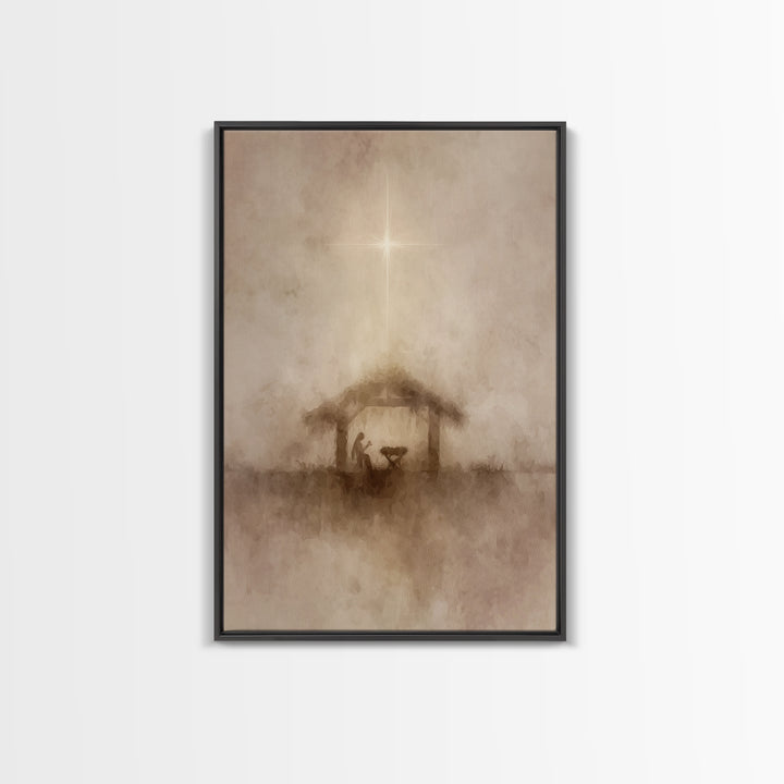 Guiding Star – Framed Canvas Print – Christian Art Canvas – Christmas Wall Art – Christian Christmas Art – Subtle Christian Art