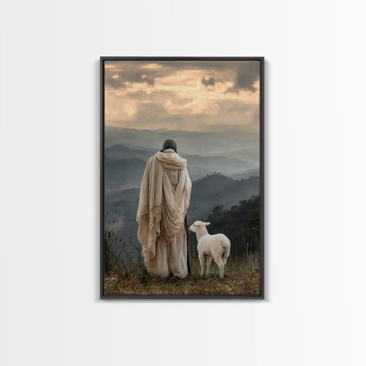 Hillside Reverence – Framed Canvas Print – Christian Wall Art – Christian Art Canvas – Jesus Painting – Moody Christian Art