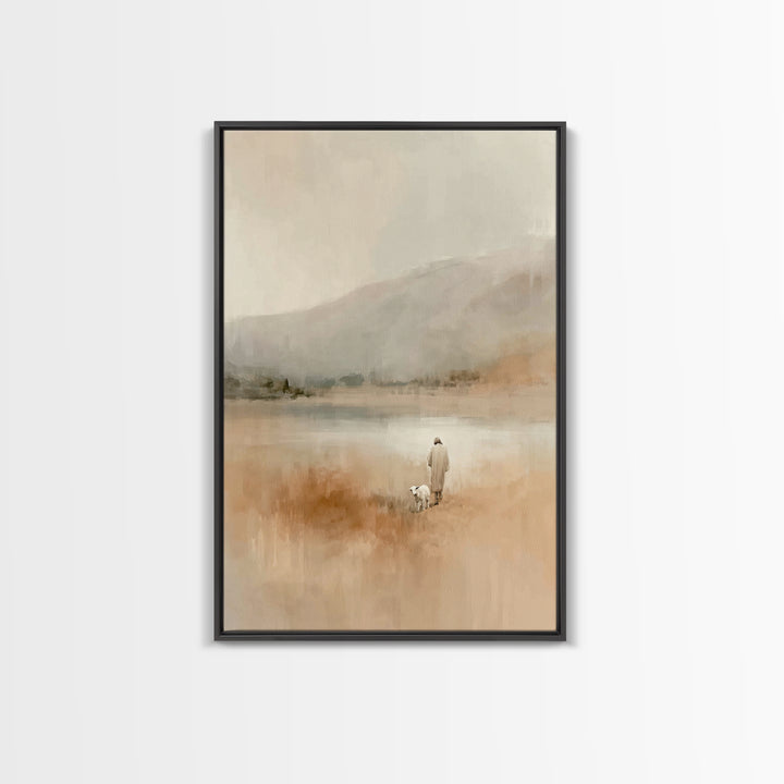 Lakeside Mercy – Framed Canvas Print – Christian Art Canvas – Christian Wall Art – Modern Christian Art – Christian Decor